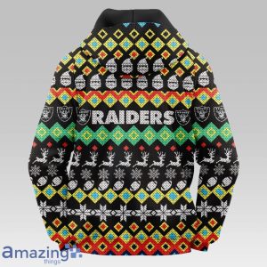 Las Vegas Raiders Colorful Christmas Hooded Sweater image Las Vegas Raiders Colorful Christmas Hooded Sweater Product Photo 2