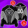 Las Vegas Raiders Custom Name And Number 3D Bomber Jacket Unique Gift J6g