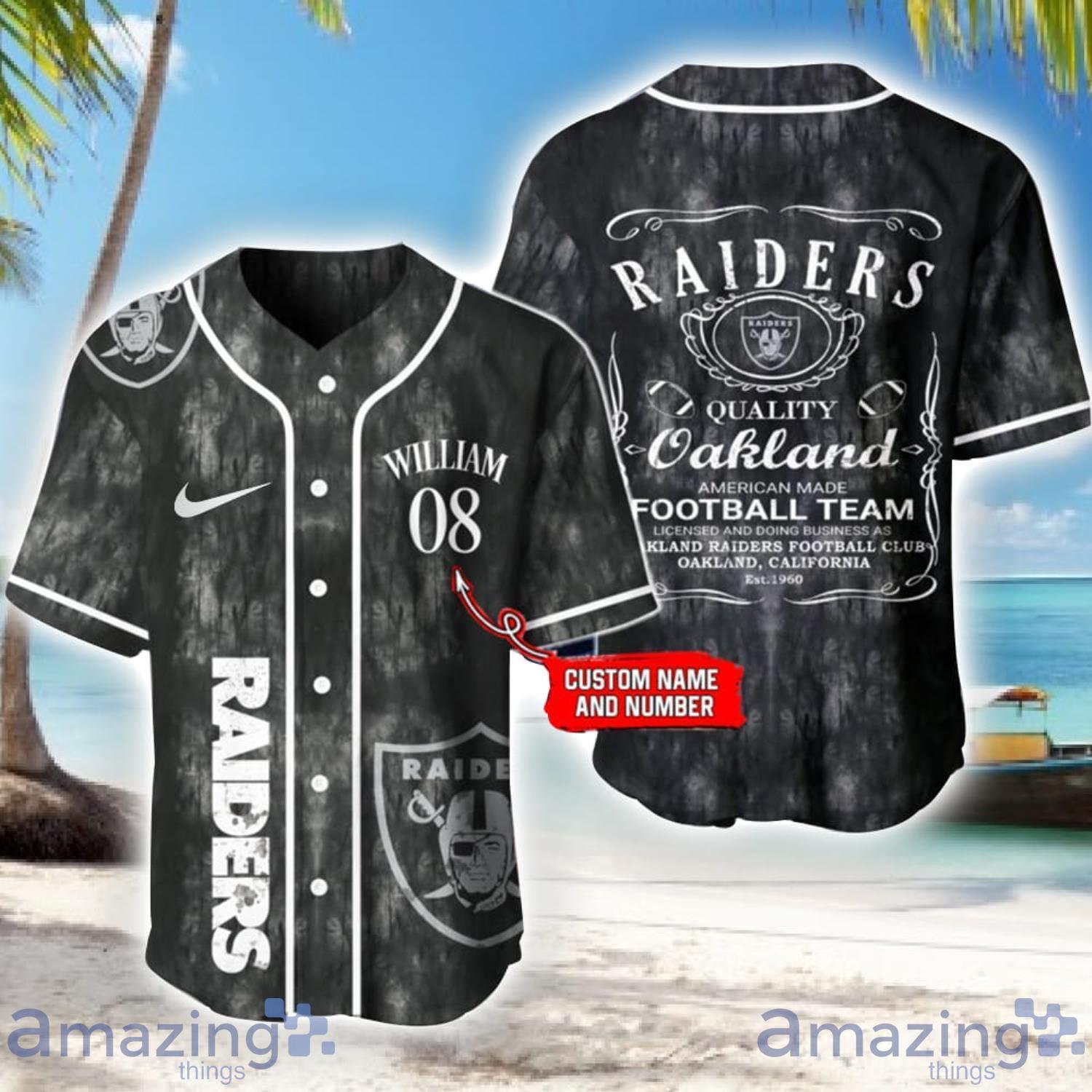 Las Vegas Raiders Personalized Name And Number NFL Baseball Jersey Shirt  For Fans Gift