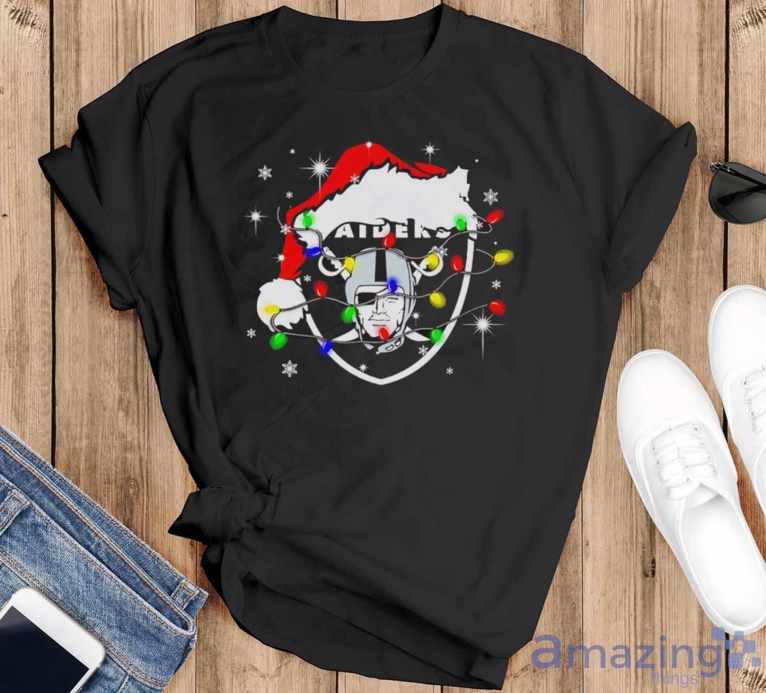 Merry Christmas Las Vegas Raiders Black T- Shirt Xmas Gift Size S to 3XL