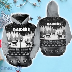 Las Vegas Raiders Snow Reindeer Christmas Hoodie Product Photo 2