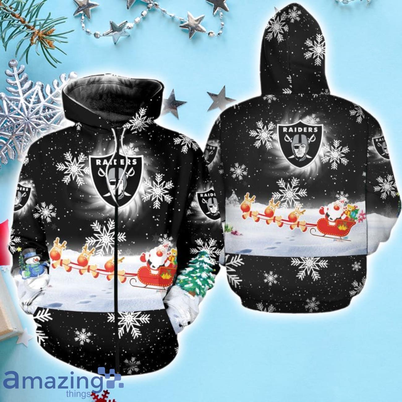 Las Vegas Raiders Christmas 3D Pullover Hoodie For Men Women