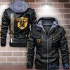 Las Vegas Raiders Striped Style Leather Jacket For Fans