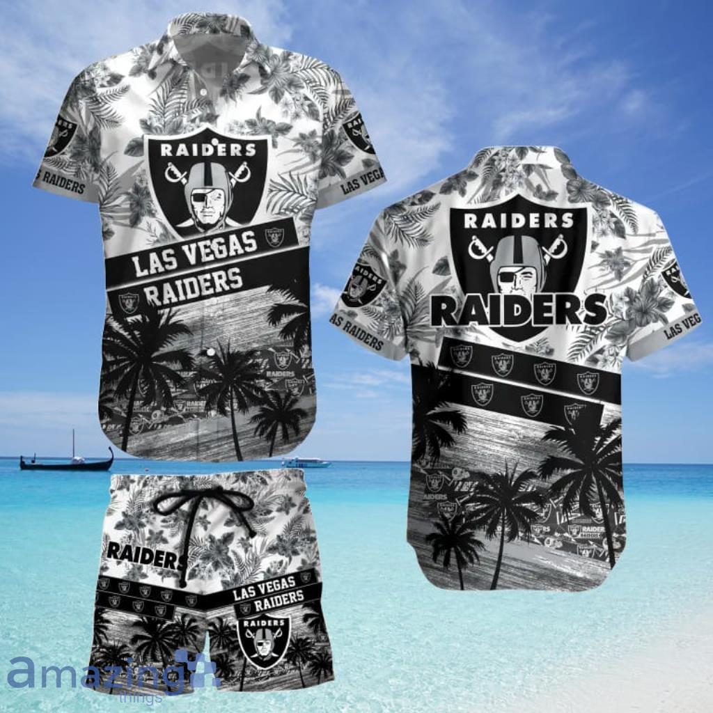 Las Vegas Raiders Tropical Hawaiian Shirt And Short For Men And Women image Las Vegas Raiders Tropical Hawaiian Shirt And Short For Men And Women Product Photo 1