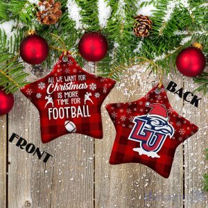 Liberty Flames Ceramic Ornament Christmas Pixel Art Tartan Background Product Photo 2