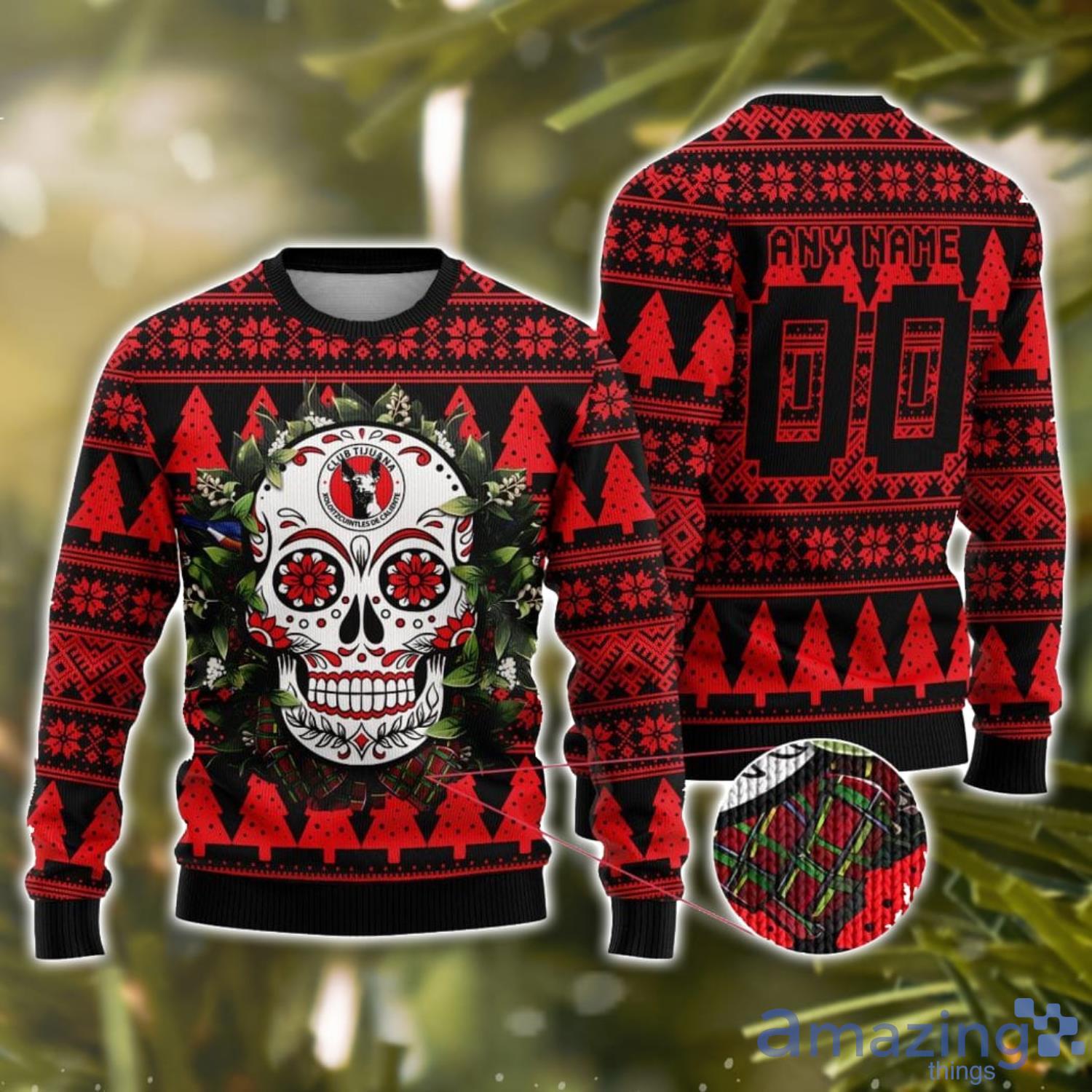 Houston Texans Christmas Skull Halloween Ugly Christmas Sweater