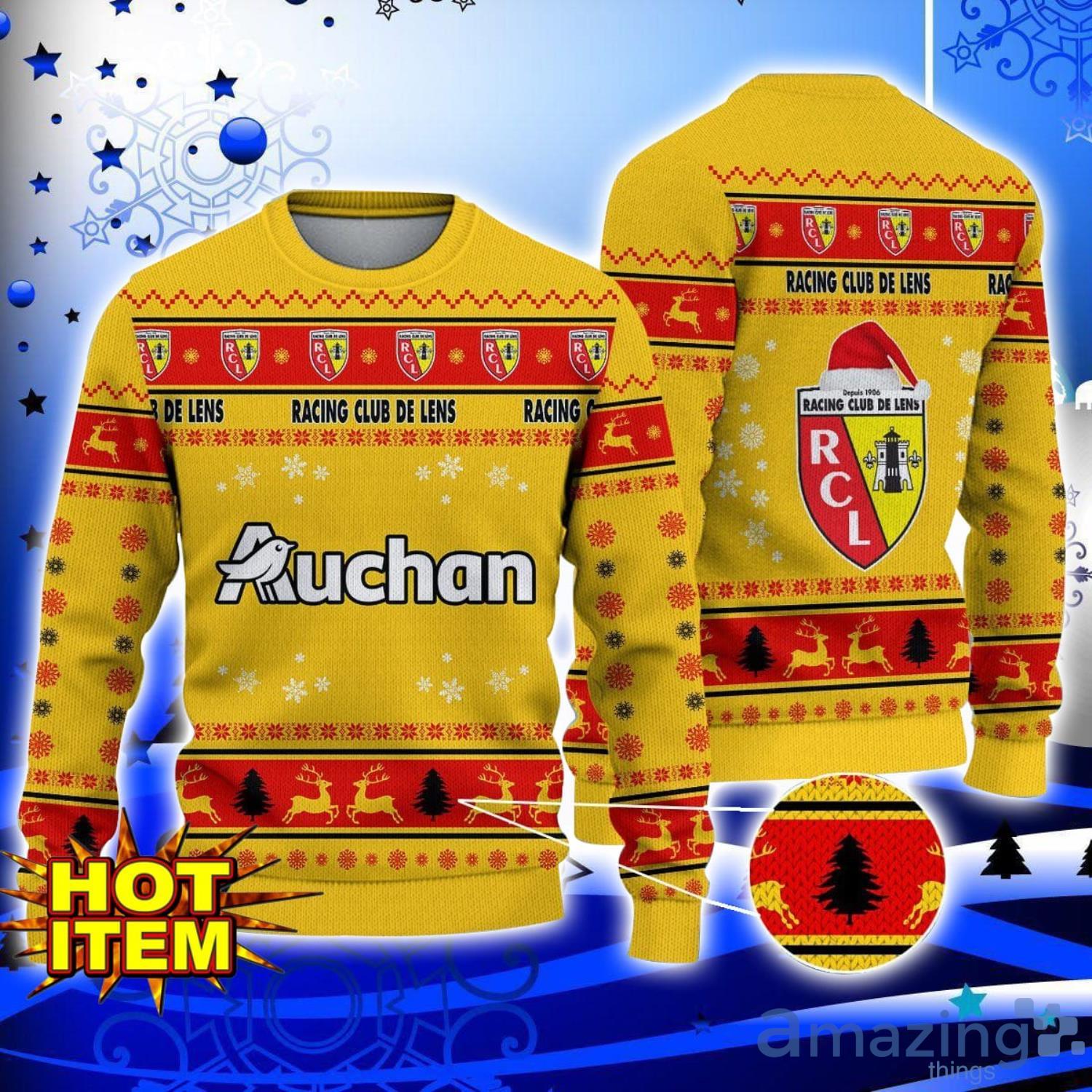 Ligue 1 Racing Club de Lens Ugly Christmas Sweater Christmas Hoilday Gift image Ligue 1 Racing Club de Lens Ugly Christmas Sweater Christmas Hoilday Gift Product Photo 1