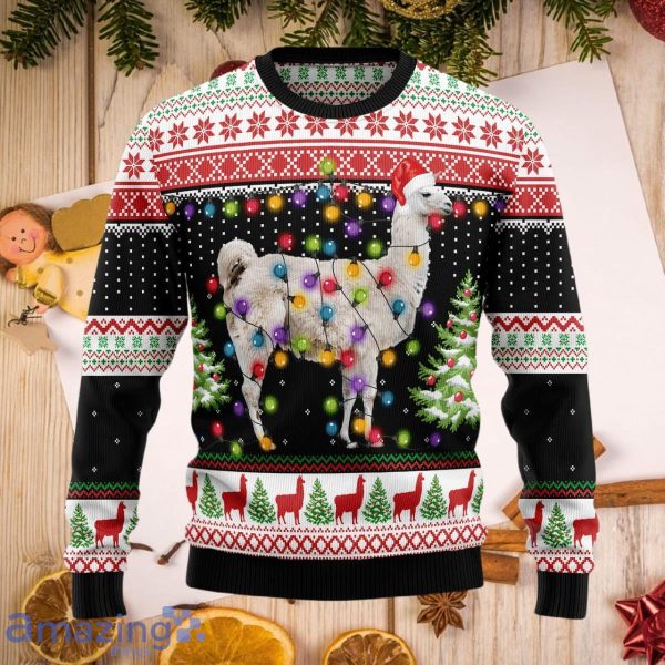 Mens llama 2025 christmas sweater