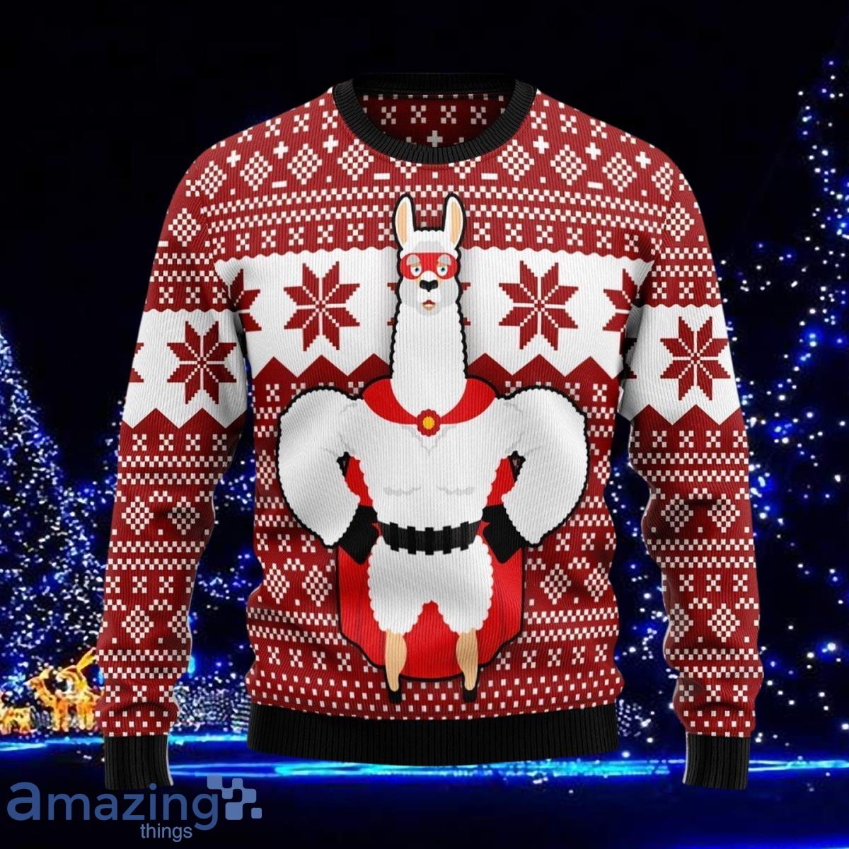 Llama christmas hot sale sweater mens