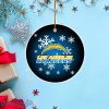 Los Angeles Chargers Merry Christmas Circle Ornament