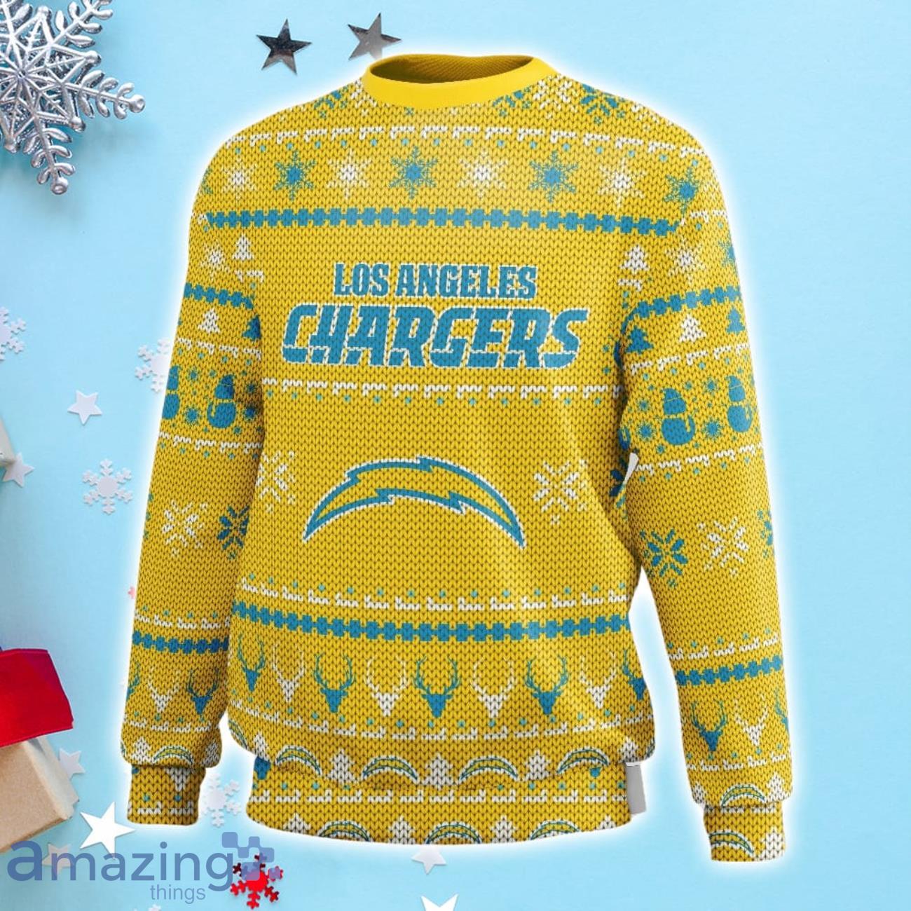 Los Angeles Chargers Football Team Logo Ugly Christmas Sweater