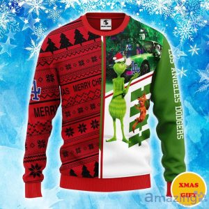 Los Angeles Dodgers Grinch & Scooby-Doo Christmas Ugly Sweater Product Photo 1