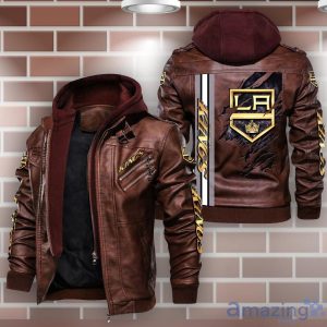 Los Angeles Kings Striped Style Leather Jacket For Fans image Los Angeles Kings Striped Style Leather Jacket For Fans Product Photo 2