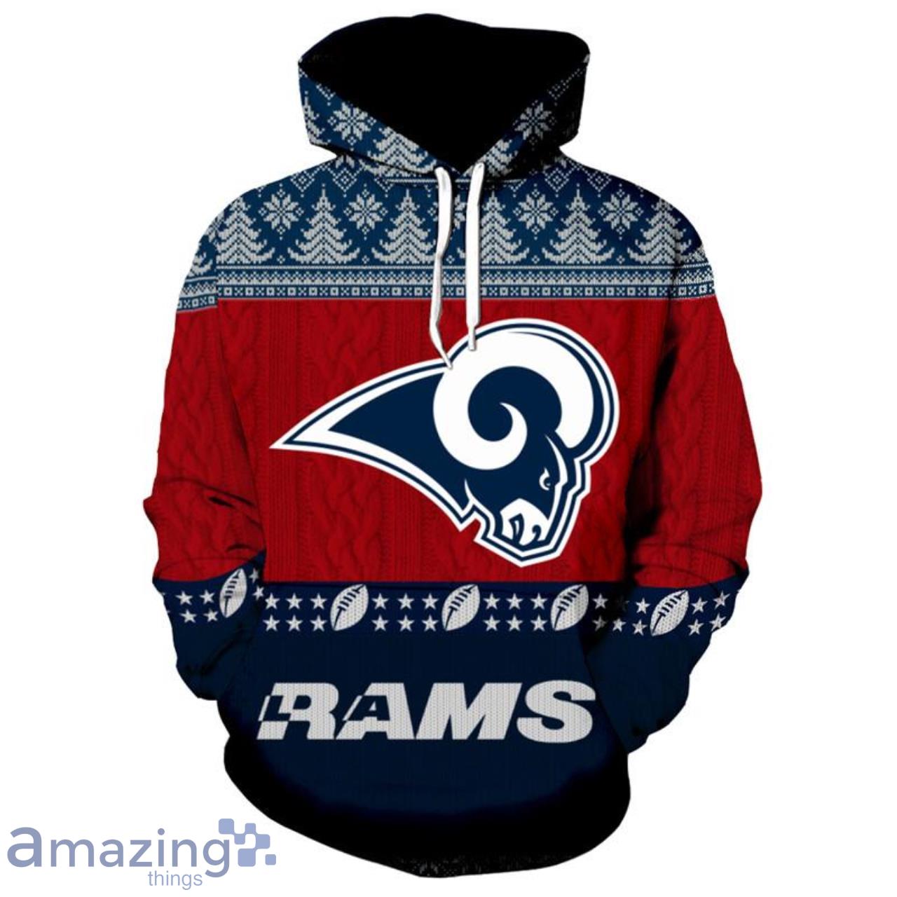 NFL Los Angeles Rams Christmas Santa Claus Is Coming 3D Unisex