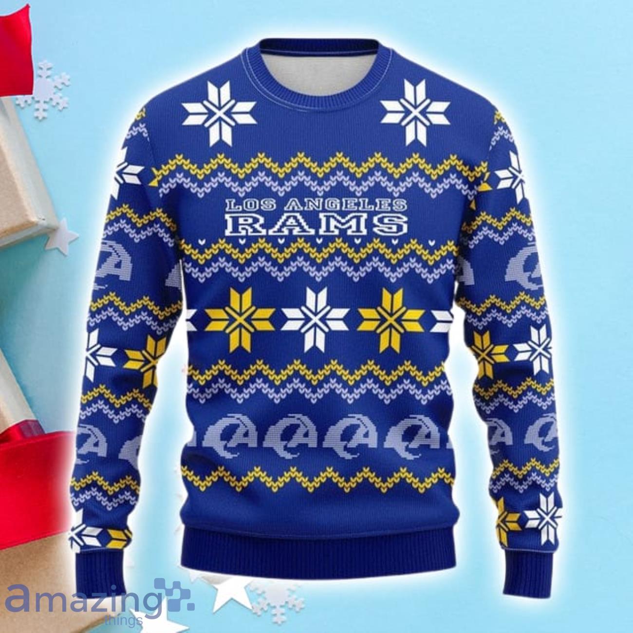 Los Angeles Rams Christmas Mountain Pattern 3D Sweater Christmas Gift