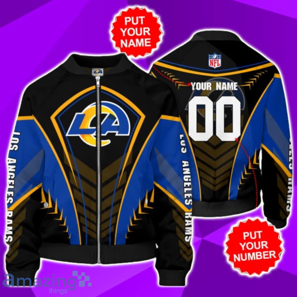 Personalized Los Angeles Rams football team 3D Full Printing Bomber Jacket  - Owl Fashion Shop