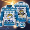 Los Angeles Rams Fans Logo Snowflake Pattern Ugly Christmas Sweater For Fans Blue