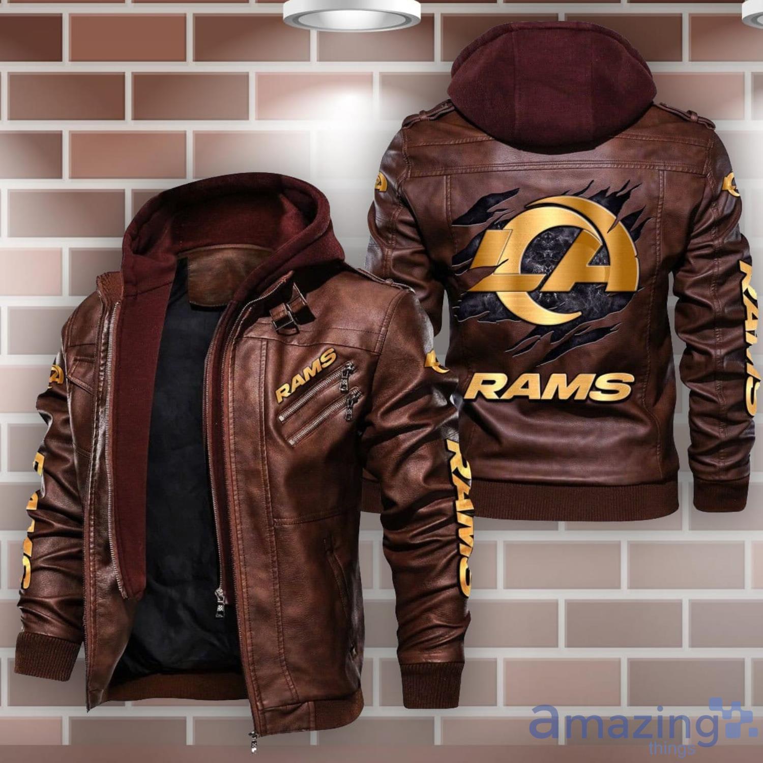 Los Angeles Rams Leather Jacket For Fans image Los Angeles Rams Leather Jacket For Fans Product Photo 2
