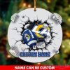 Los Angeles Rams Rugby Ball Logo 3D Christmas Ornament