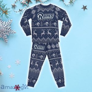 Los Angeles Rams Ugly Christmas Raglan Pajamas Set Product Photo 2