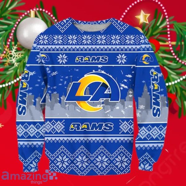 Los Angeles Rams Christmas Jumper Graphic Crew Sweatshirt - Mens