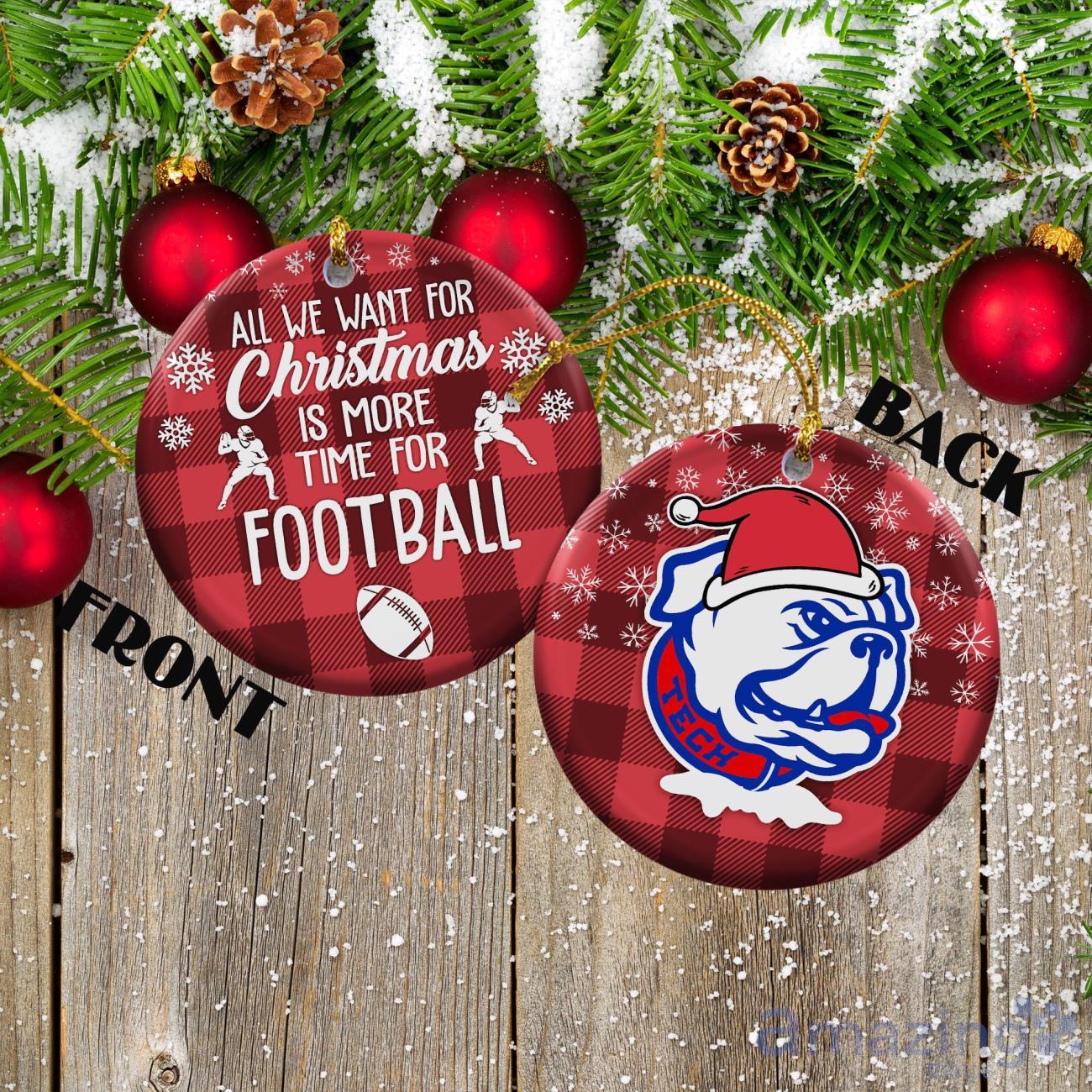 Louisiana Tech Bulldogs Ceramic Ornament Christmas Pixel Art Tartan Background image Louisiana Tech Bulldogs Ceramic Ornament Christmas Pixel Art Tartan Background Product Photo 1