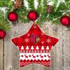Louisville Cardinals Ceramic Ornament Christmas Pixel Art Tartan Background Gift For Xmas