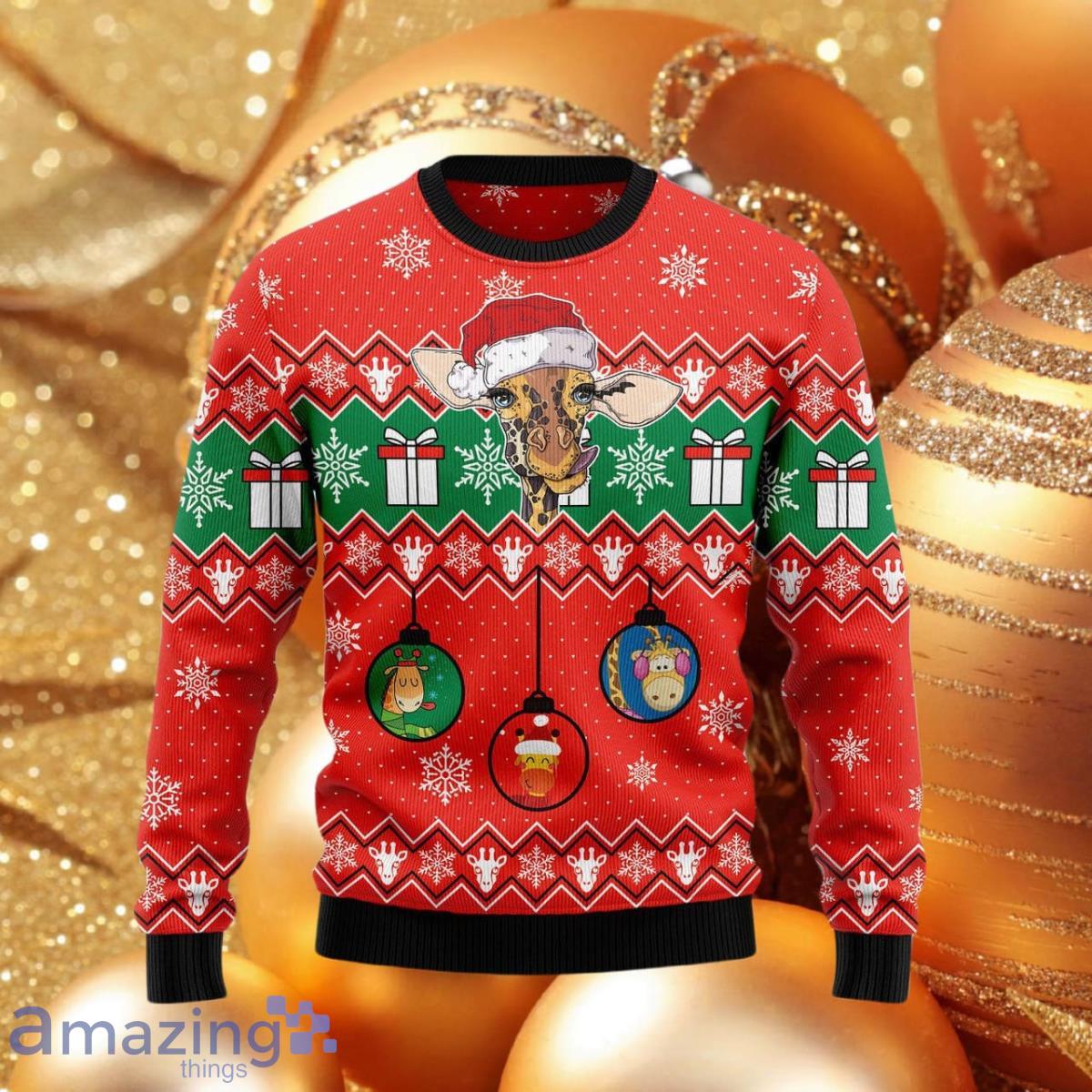 Giraffe ugly shop christmas sweater