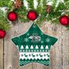 Loyola-Maryland Greyhounds Ceramic Ornament Christmas Pixel Art Tartan Background