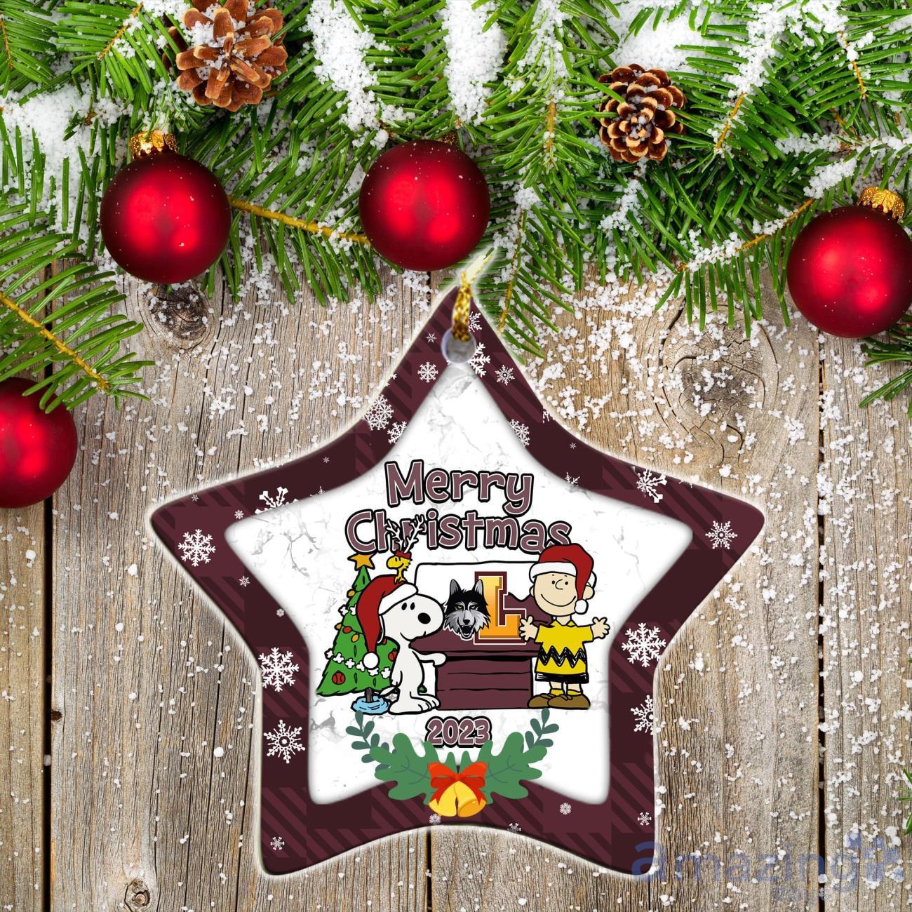 Loyola Ramblers Ceramic Ornament Snoopy Christmas Special Gift image Loyola Ramblers Ceramic Ornament Snoopy Christmas Special Gift Product Photo 2