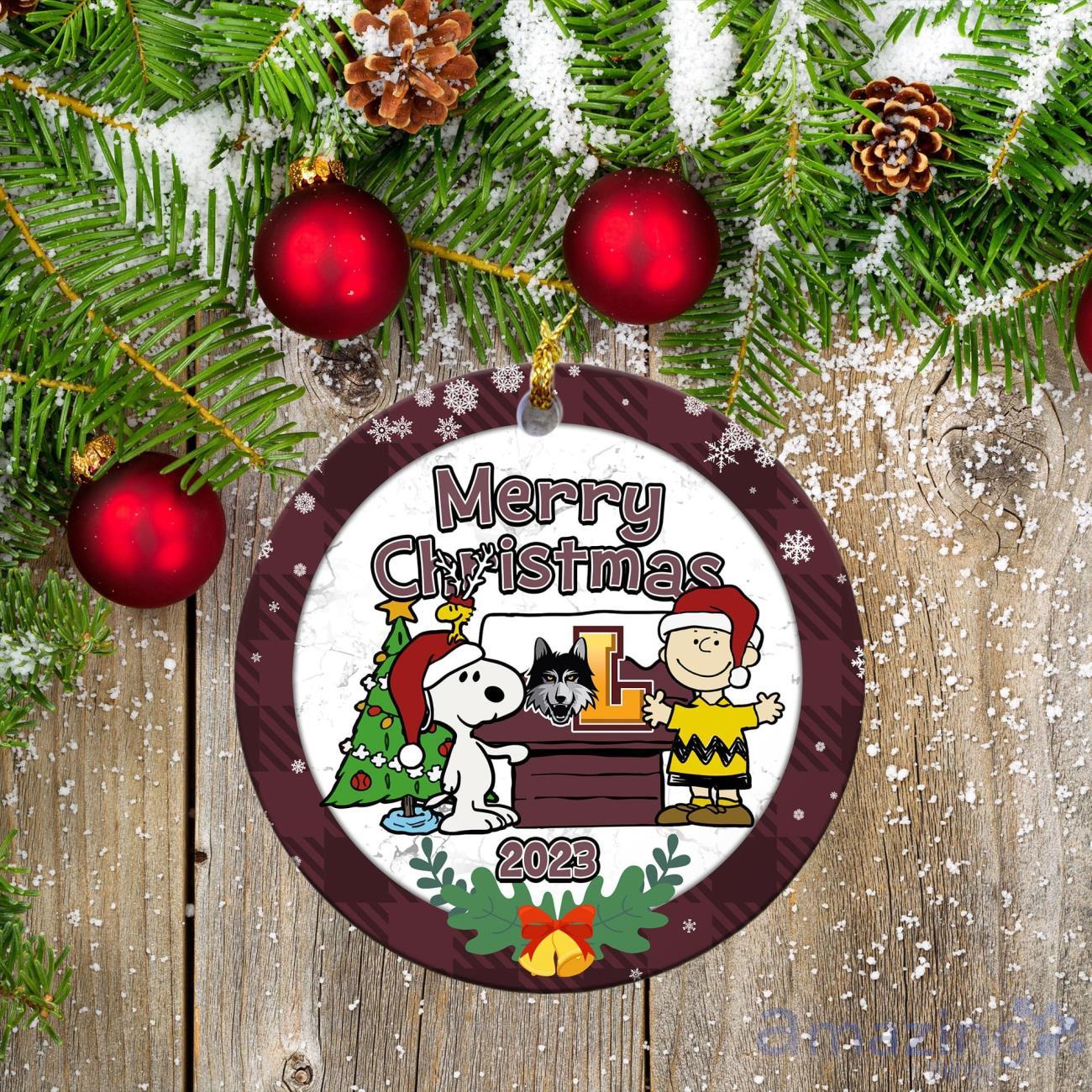 Loyola Ramblers Ceramic Ornament Snoopy Christmas Special Gift image Loyola Ramblers Ceramic Ornament Snoopy Christmas Special Gift Product Photo 1