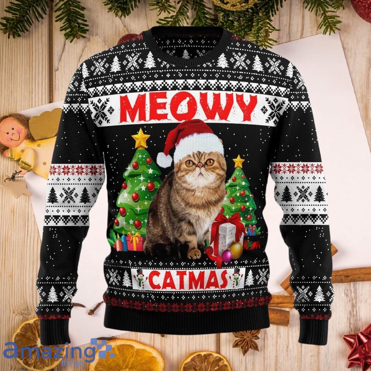 Meowy Catmas Ugly Christmas Sweater Impressive Gift For Men And Women image Meowy Catmas Ugly Christmas Sweater Impressive Gift For Men And Women Product Photo 1