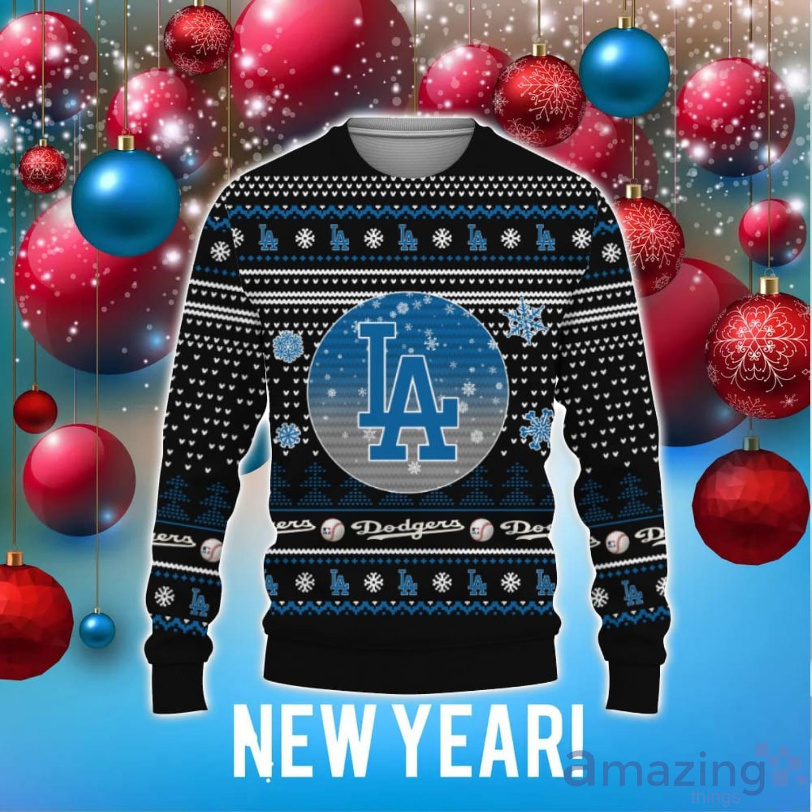 Merry Christmas Baseball American Los Angeles Dodgers Unisex 3D Ugly  Christmas Sweater