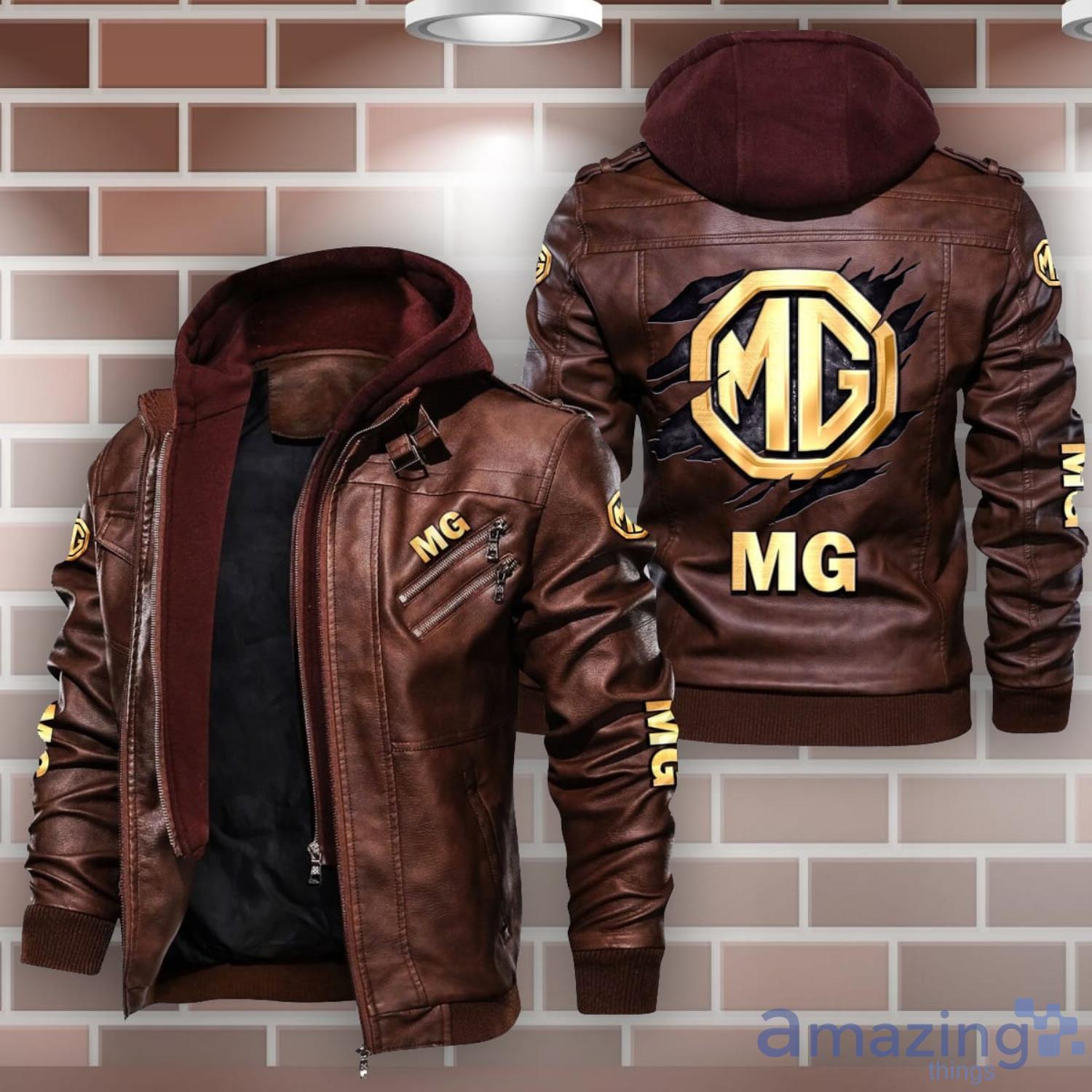 MG Car Leather Jacket Best Gift For Men Father's Day Gift image MG Car Leather Jacket Best Gift For Men Father's Day Gift