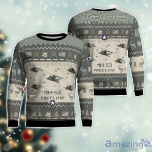 MH-53 Pave Low MH53 Aircraft Ugly Christmas Sweater Veteran Christmas Gift Sweater Product Photo 1