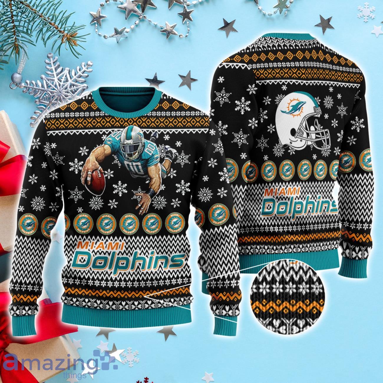 NFL Miami Dolphins Grateful Dead ugly christmas sweater - USALast