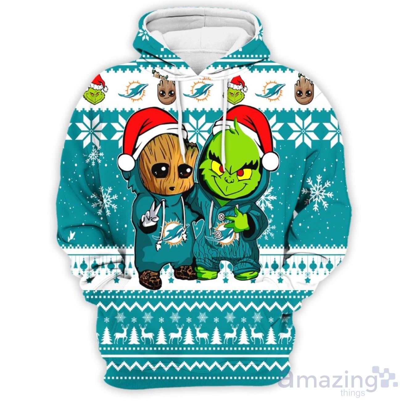 Miami Dolphins Hoodie Youth 3D Groot Grinch Baby Christmas Miami Dolphins  Gift - Personalized Gifts: Family, Sports, Occasions, Trending