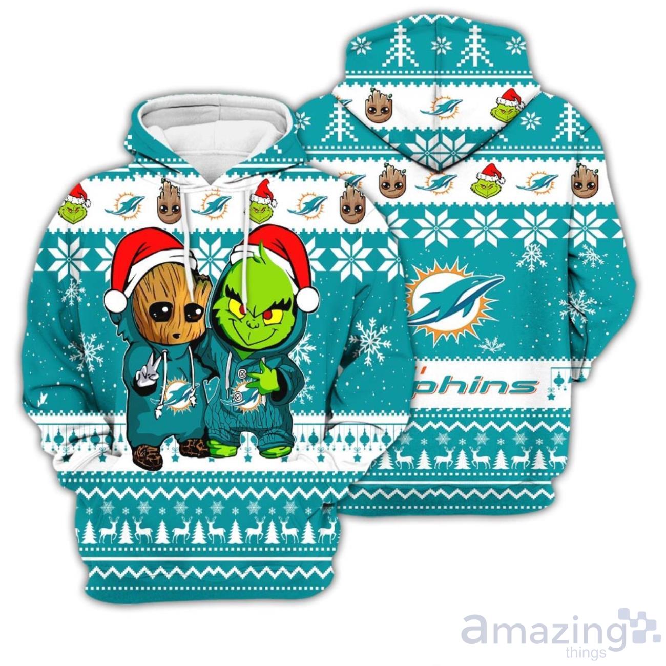 Miami Dolphins Xmas Sweater Baby Groot Grinch Miami Dolphins Gift -  Personalized Gifts: Family, Sports, Occasions, Trending