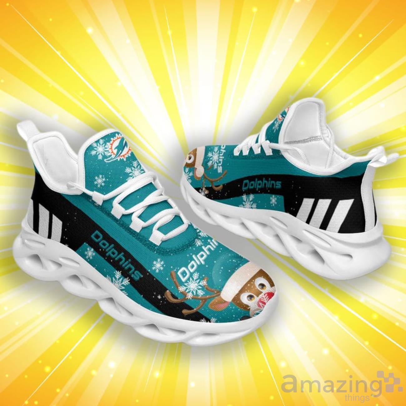 Miami Dolphins Christmas Reindeer Special Style Max Soul Shoes image Miami Dolphins Christmas Reindeer Special Style Max Soul Shoes Product Photo 2