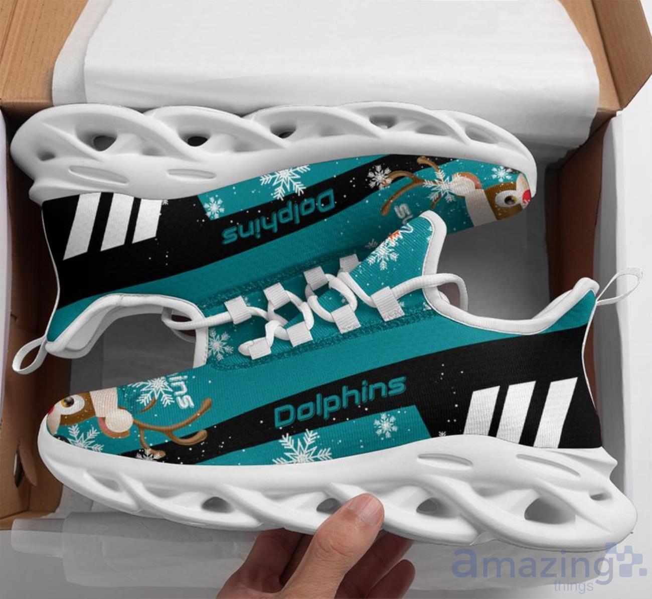 Miami Dolphins Christmas Reindeer Special Style Max Soul Shoes image Miami Dolphins Christmas Reindeer Special Style Max Soul Shoes Product Photo 1
