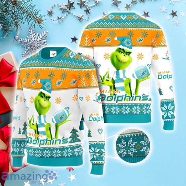 NFL Miami Dolphins Ugly Christmas Sweater Grinch Show Your Team