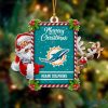 Miami Dolphins Santa Claus Merry Christmas Custom Shape Ornament