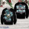 Miami Dolphins Snake Skull And Floral Ugly Christmas Sweater NFL