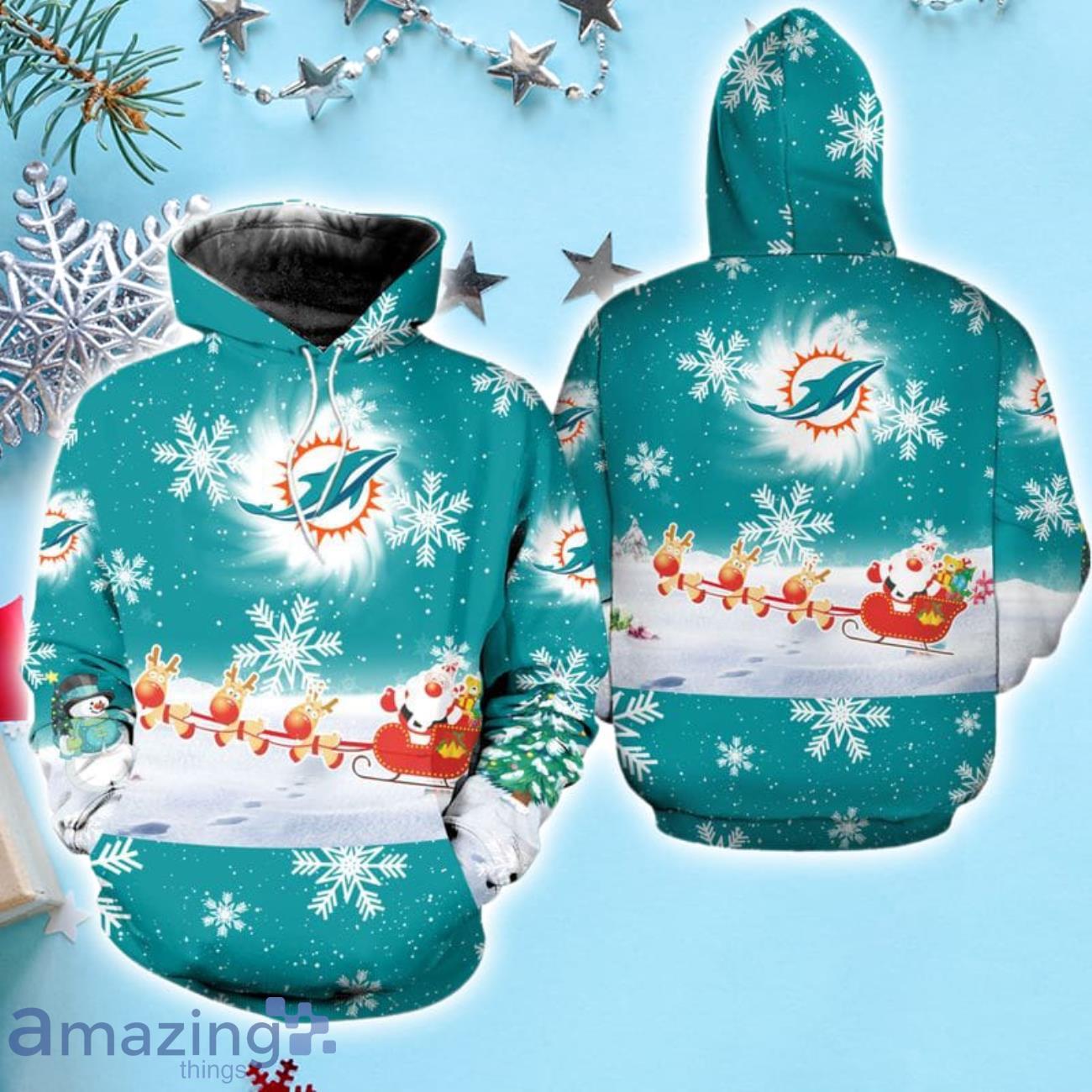 Santa miami dolphins nfl Christmas logo 2023 sweater, hoodie