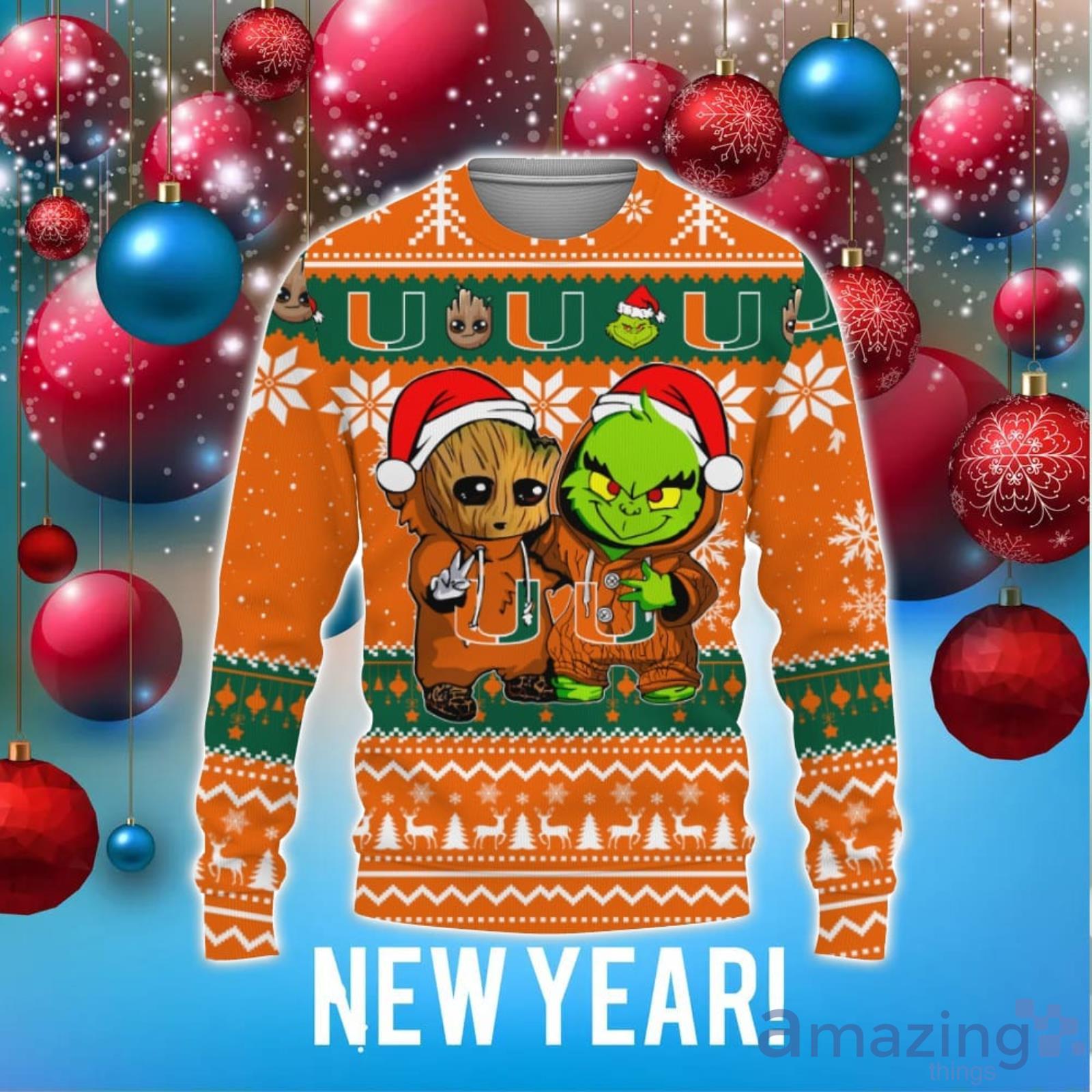 Miami Dolphins Xmas Sweater Baby Groot Grinch Miami Dolphins Gift -  Personalized Gifts: Family, Sports, Occasions, Trending