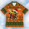 Miami Hurricanes Baby Yoda Star Wars Christmas Hawaiian Shirt