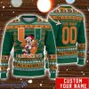 Miami Hurricanes Mickey Player Custom Name And Number Ugly Christmas Sweater
