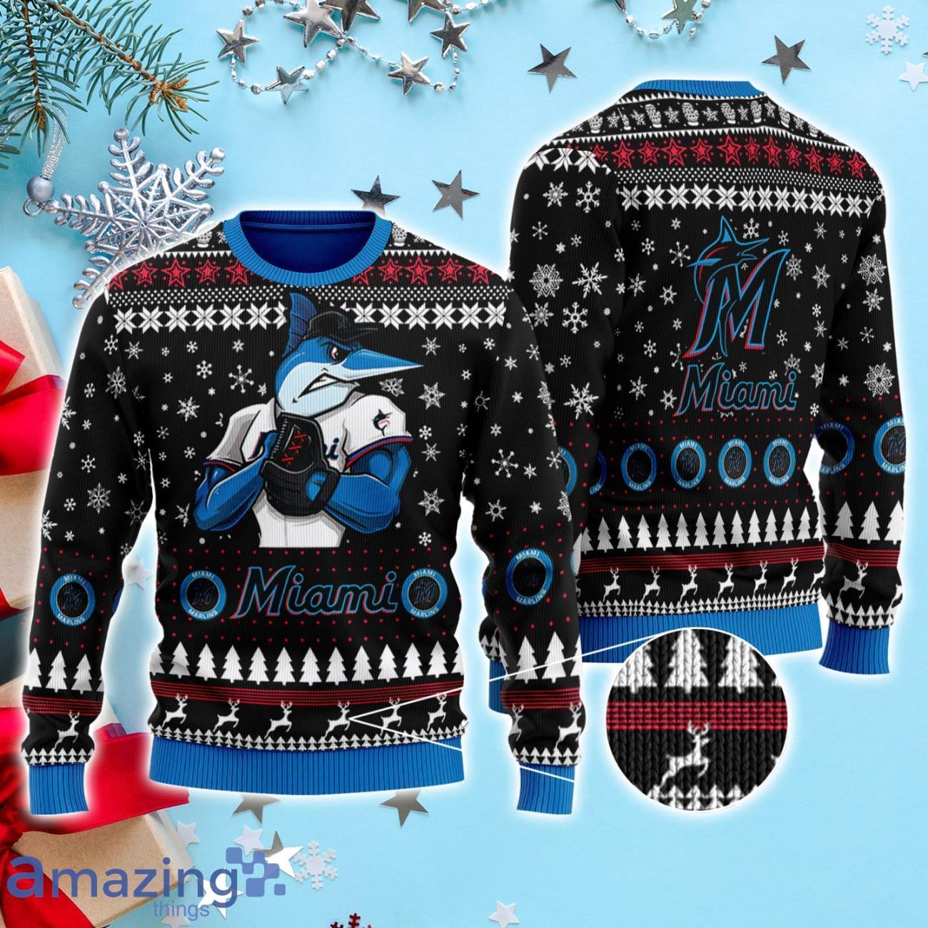 Miami Marlins 3D Ugly Christmas Sweater Product Photo 1