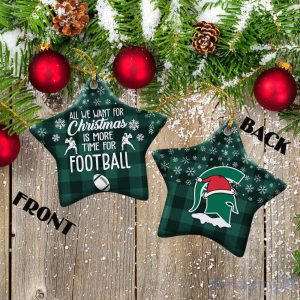 Michigan State Spartans Ceramic Ornament Christmas Pixel Art Tartan Background Gift For Xmas Product Photo 2