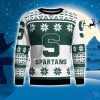Michigan State Spartans Logo Big Snowflake Pattern Ugly Christmas Sweater